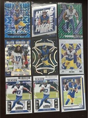 PUKA NACUA PANINI COLLECTION - MOSAIC REACTIVE BLUE/GREEN INSERTS+DONRUSS 9 LOT